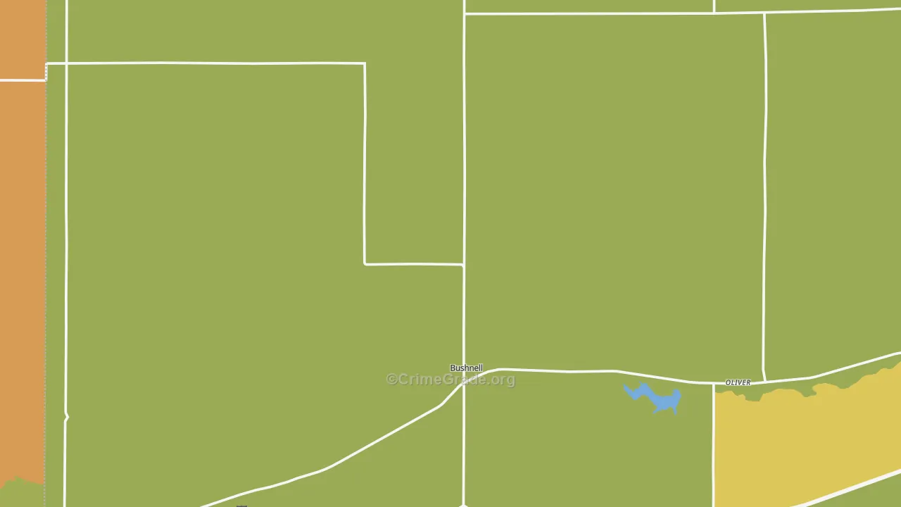 Bushnell, NE Map of Theft Rates