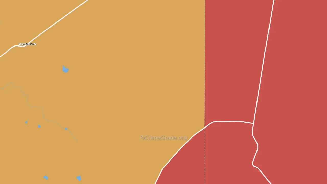 Bustamante, TX Map of Theft Rates