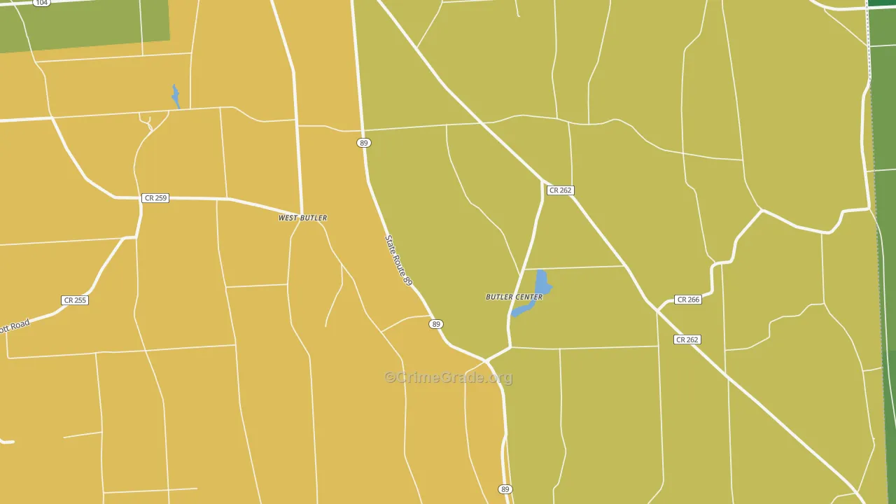 Butler Center, NY Map of Theft Rates