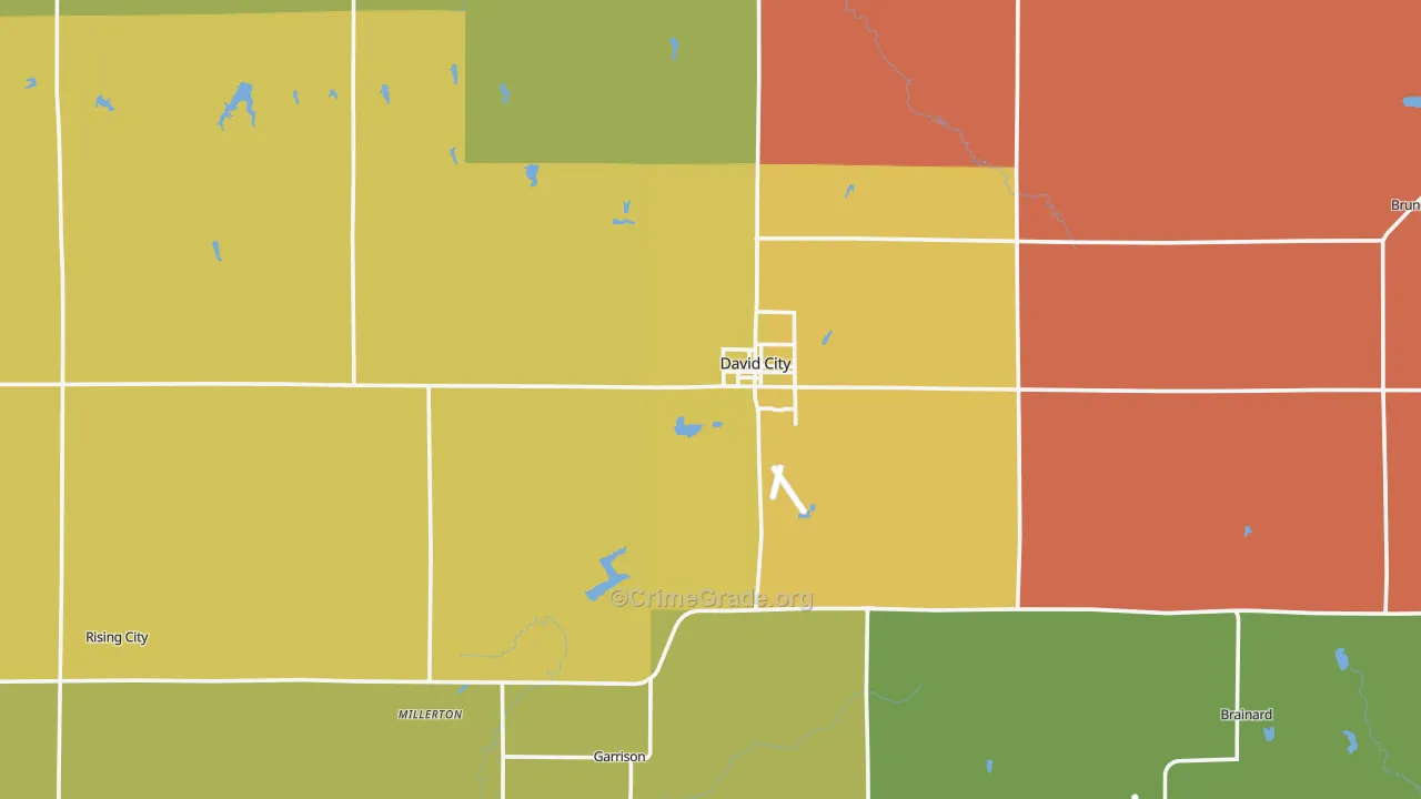 Butler County, NE Map of Theft Rates