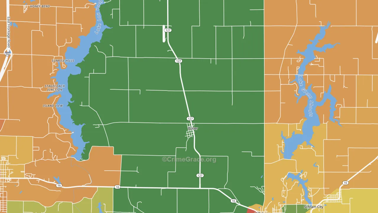 Butler, IL Map of Theft Rates