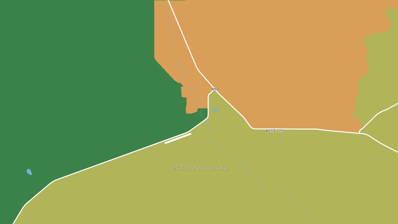 Butte City, ID Map of Theft Rates