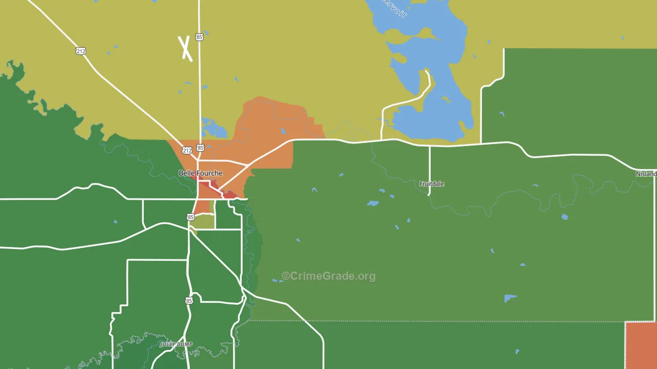 Butte County, SD Map of Theft Rates