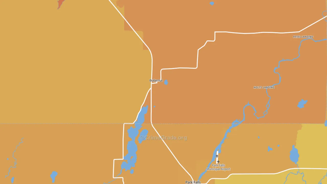 Butternut, WI Map of Theft Rates