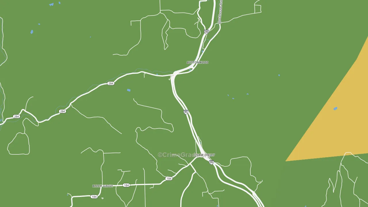 Buttonwood, PA Map of Theft Rates