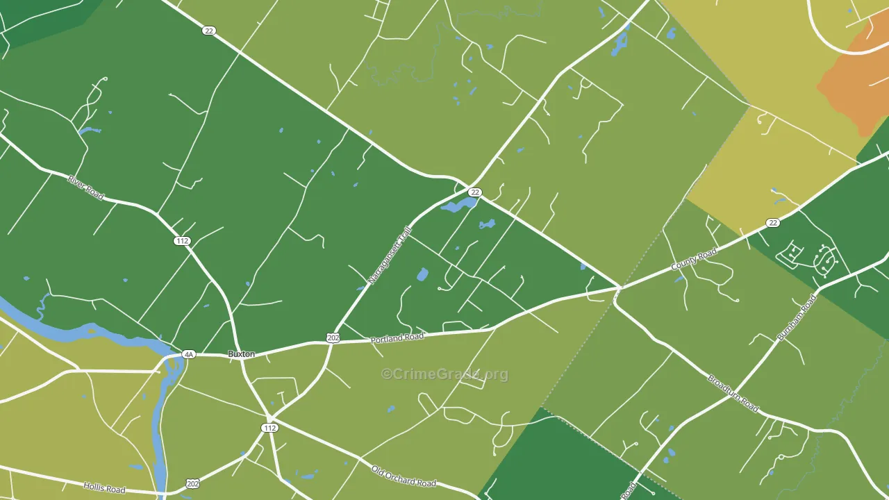 Buxton, ME Map of Theft Rates