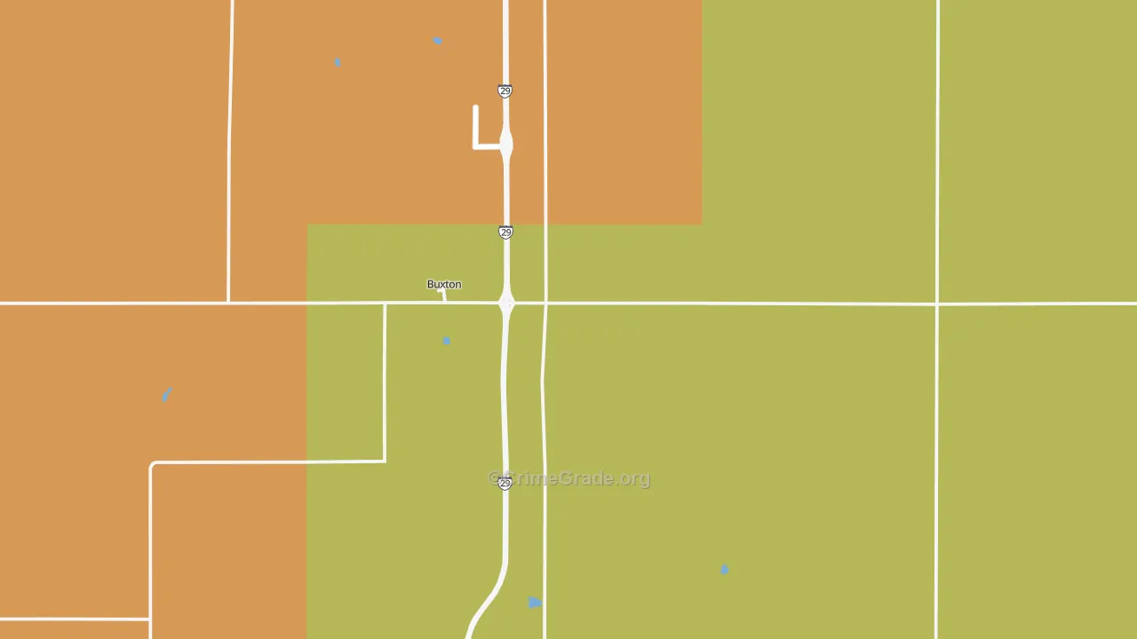 Buxton, ND Map of Theft Rates
