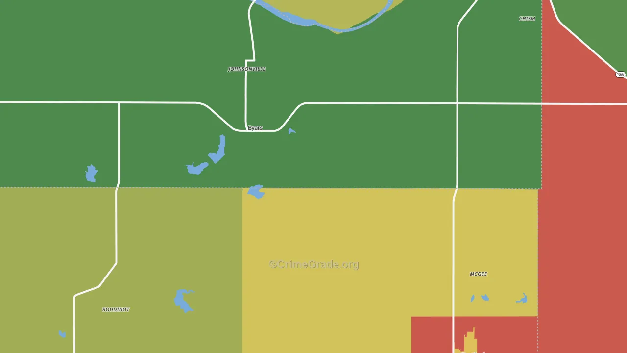 Byars, OK Map of Theft Rates