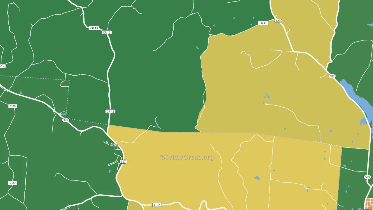 Byer, OH Map of Theft Rates
