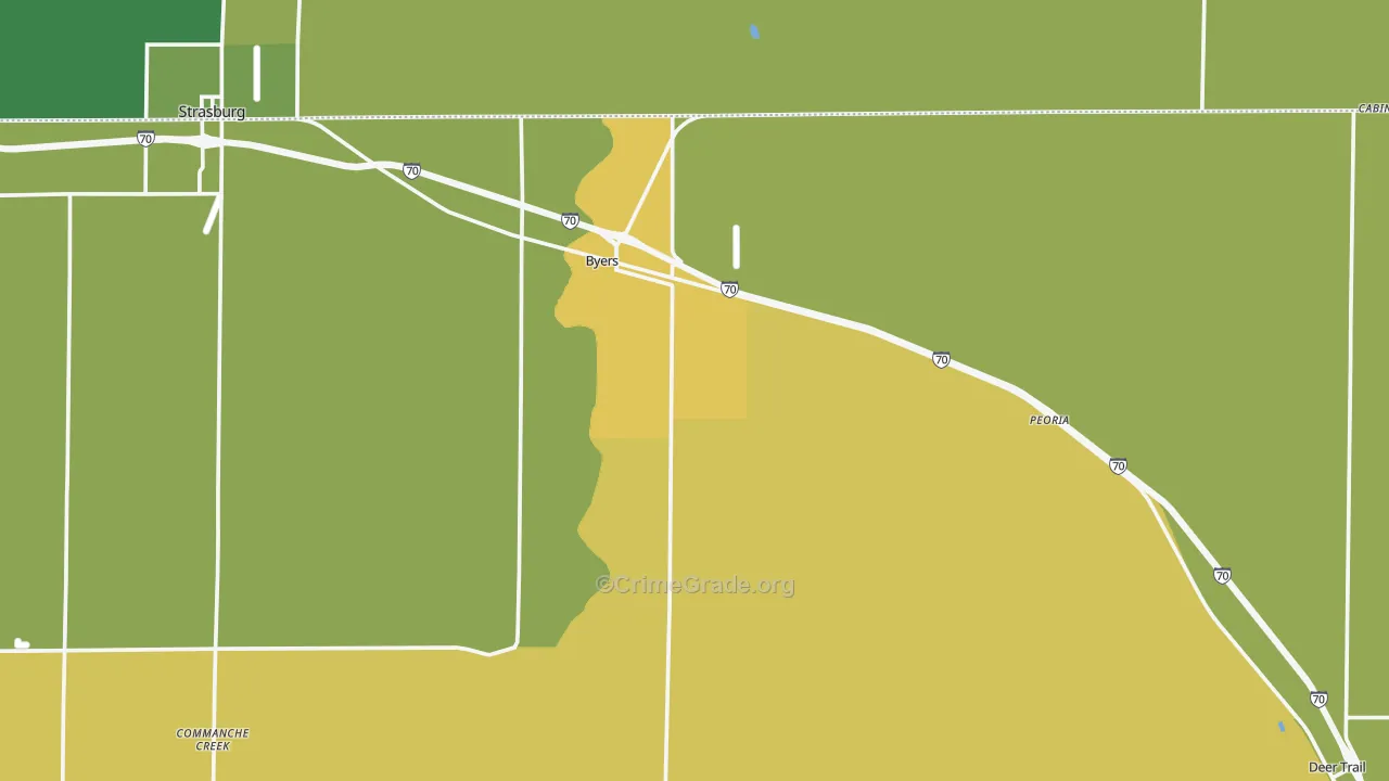 Byers, CO Map of Theft Rates
