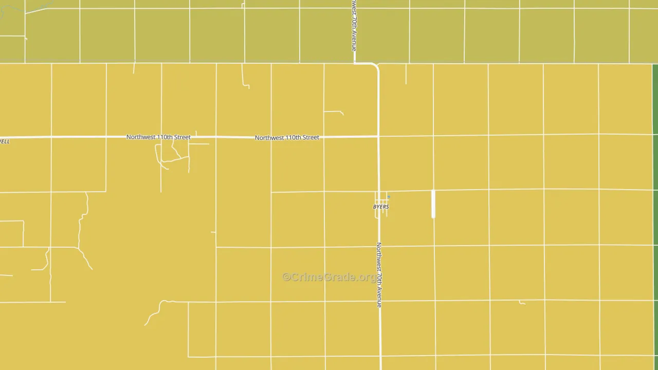 Byers, KS Map of Theft Rates