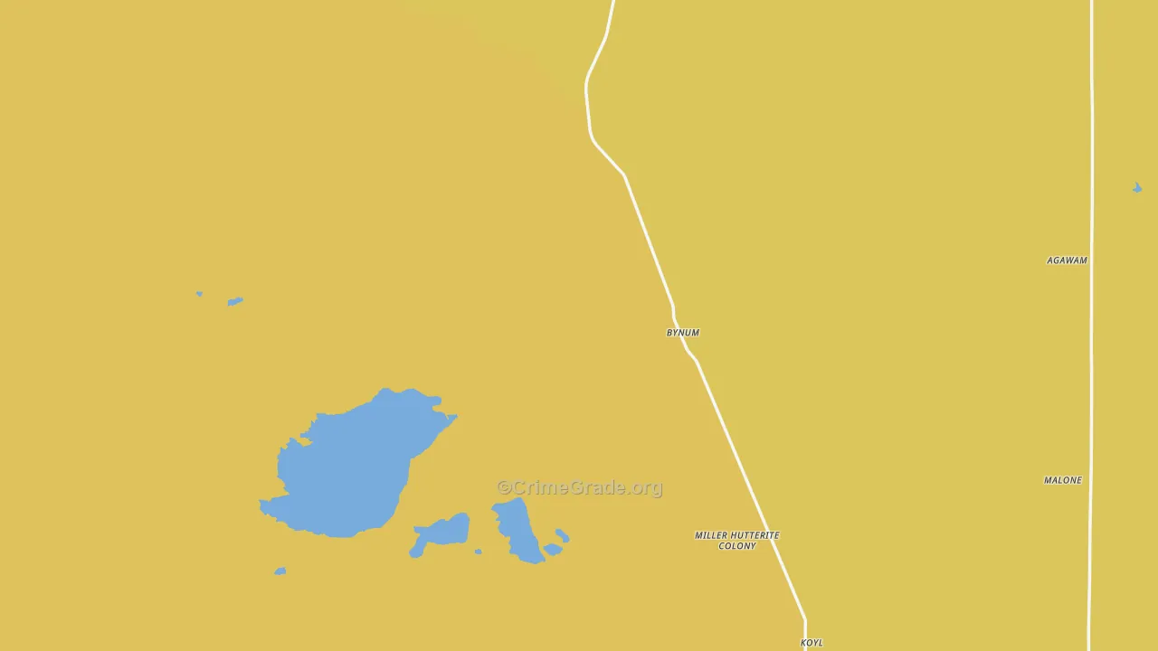 Bynum, MT Map of Theft Rates