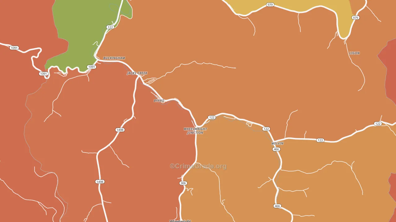 Bypro, KY Map of Theft Rates