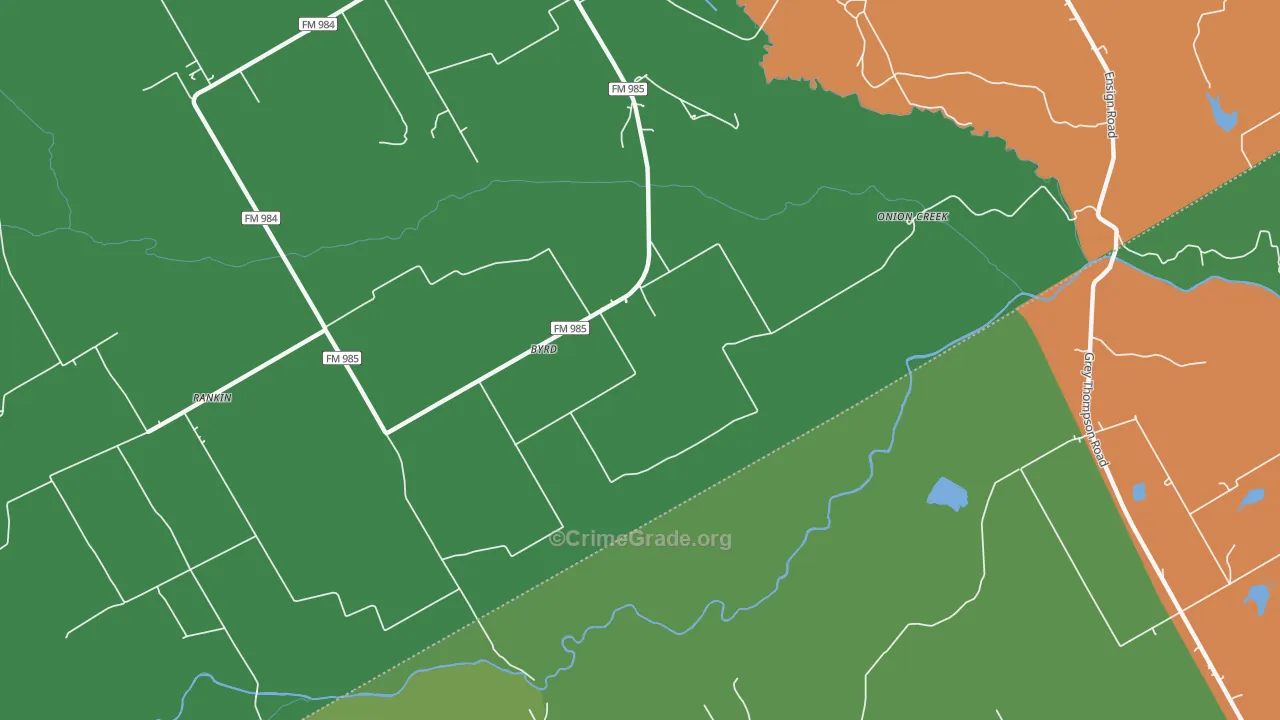 Byrd, TX Map of Theft Rates