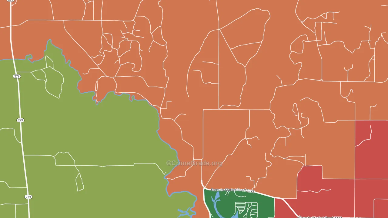 Byrds, TX Map of Theft Rates