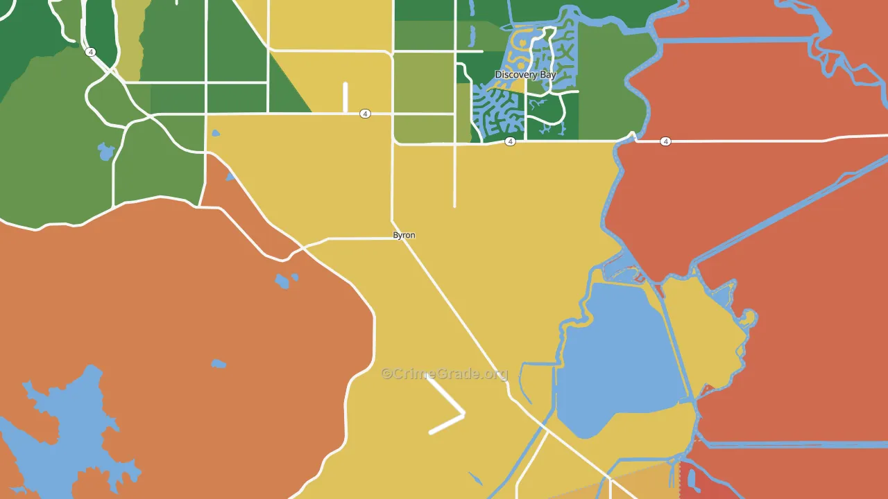 Byron, CA Map of Theft Rates