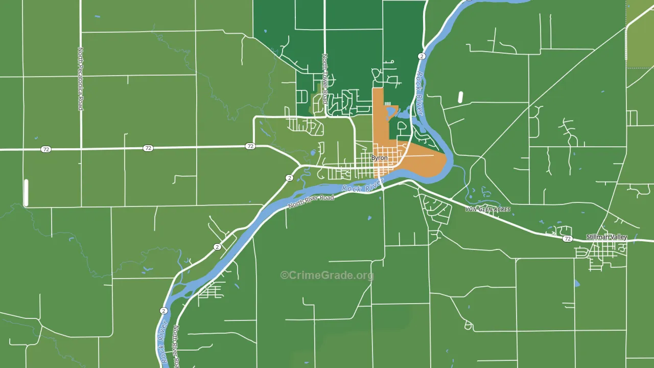 Byron, IL Map of Theft Rates