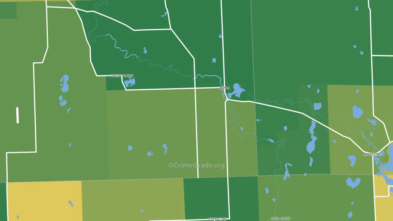 Byron, MI Map of Theft Rates