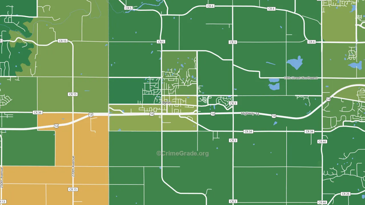 Byron, MN Map of Theft Rates