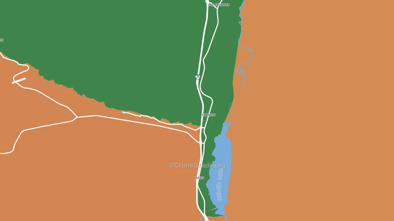 Caballo, NM Map of Theft Rates