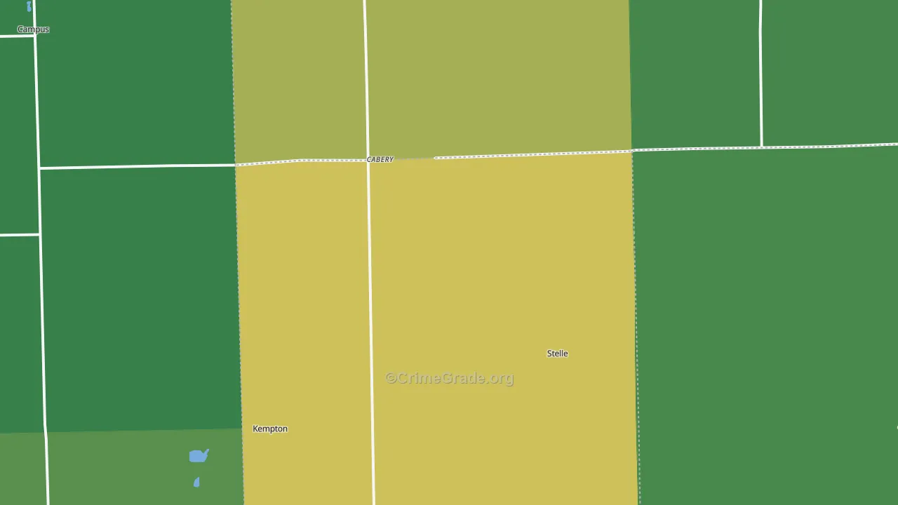 Cabery, IL Map of Theft Rates