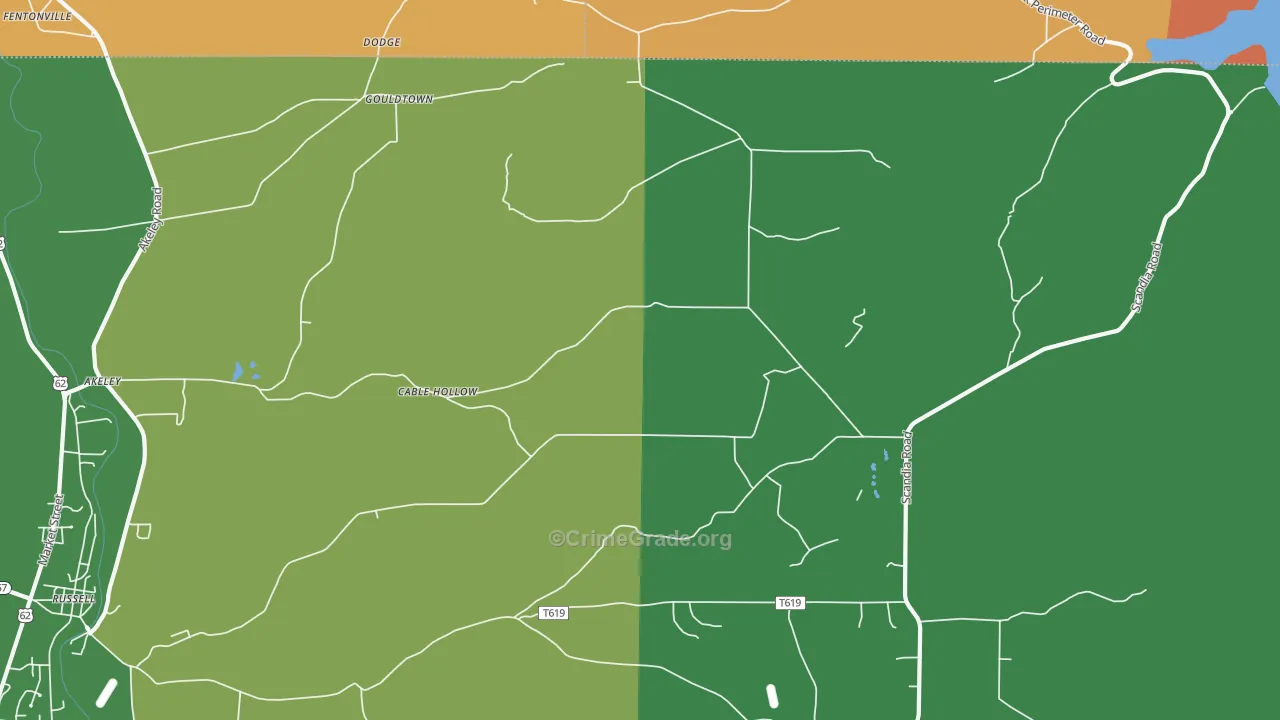 Cable Hollow, PA Map of Theft Rates