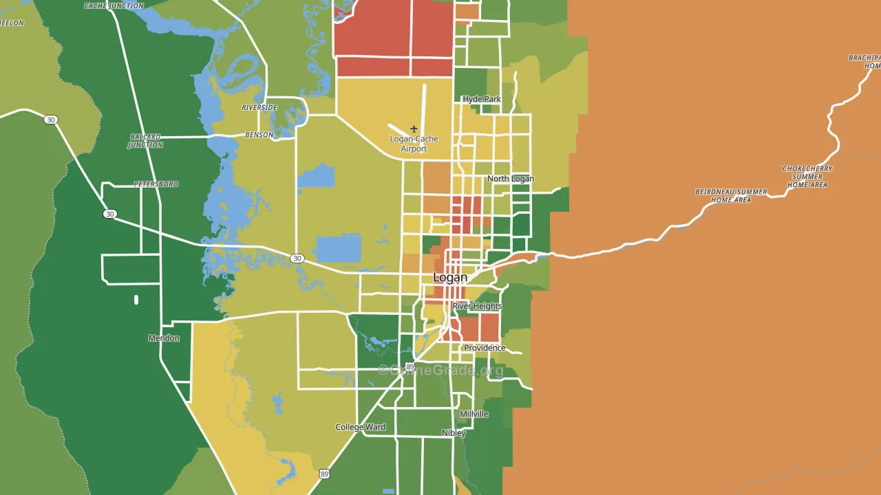 Cache County, UT Map of Theft Rates