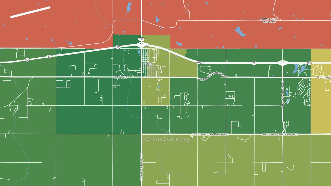 Cache, OK Map of Theft Rates