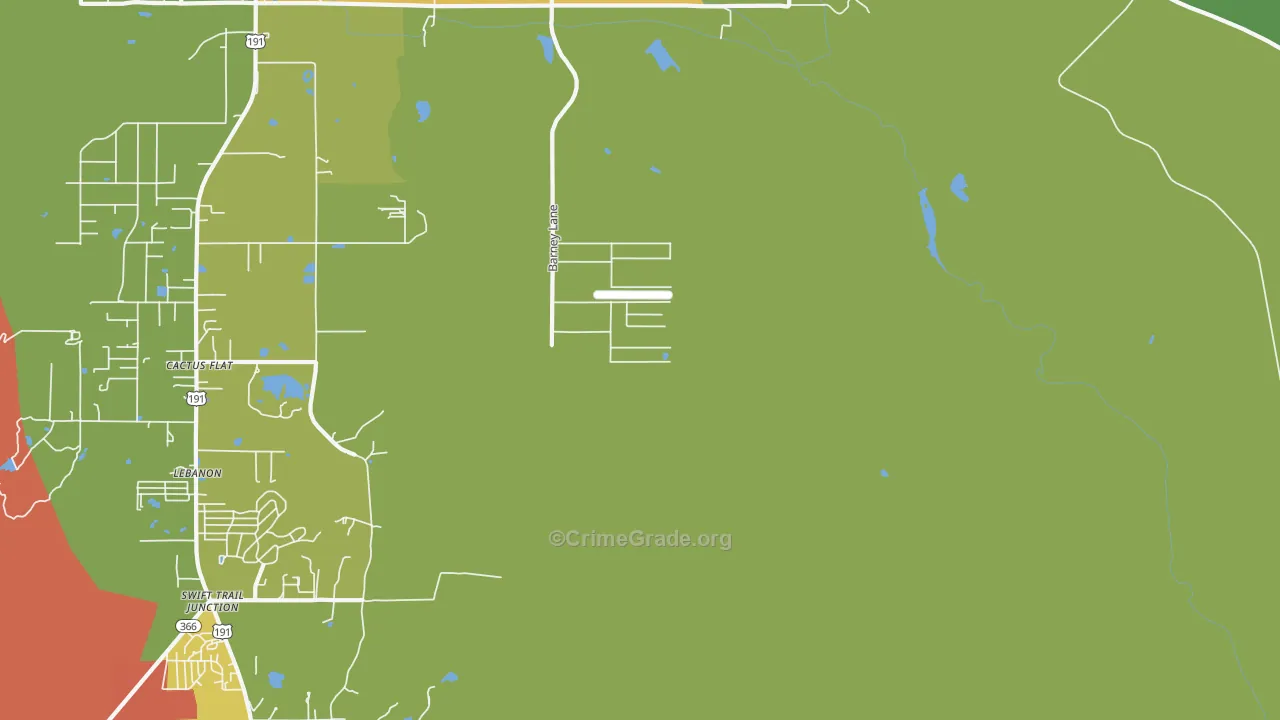 Cactus Flat, AZ Map of Theft Rates