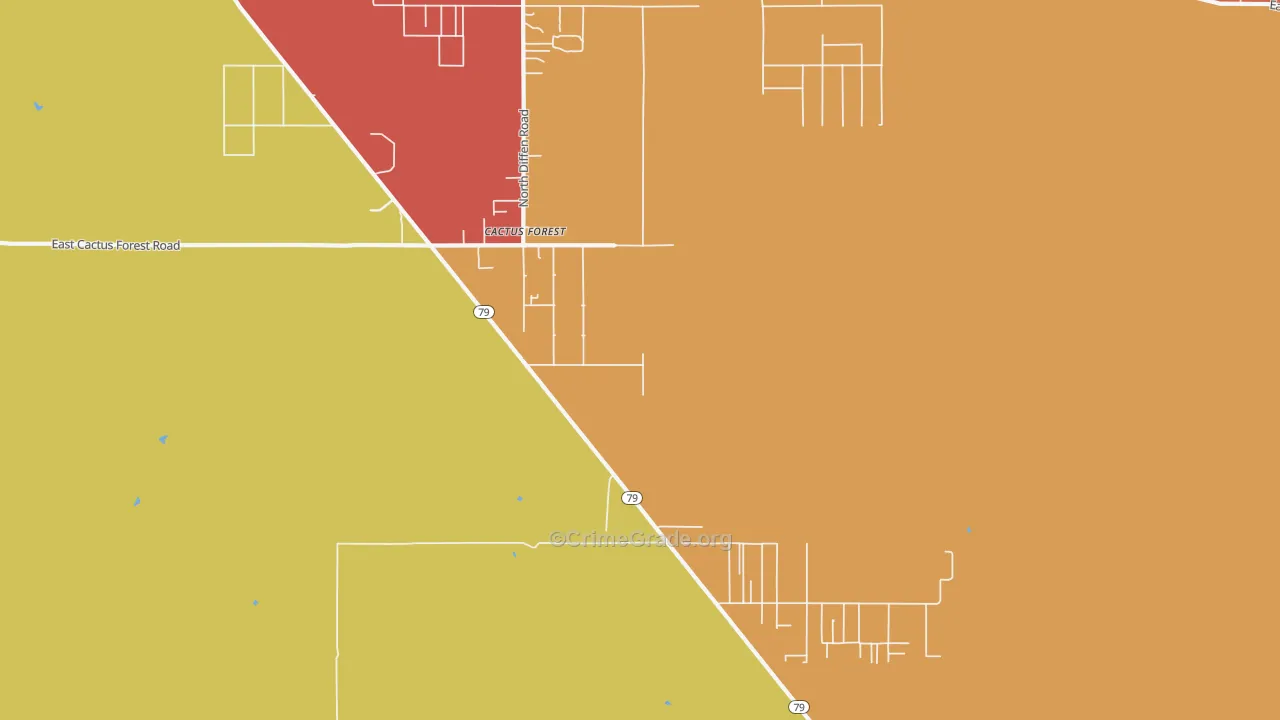 Cactus Forest, AZ Map of Theft Rates