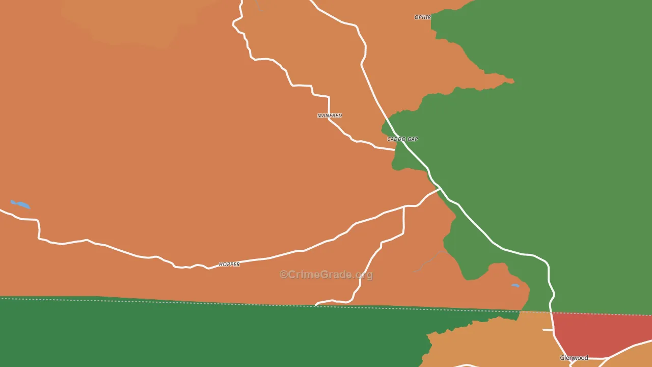 Caddo Gap, AR Map of Theft Rates