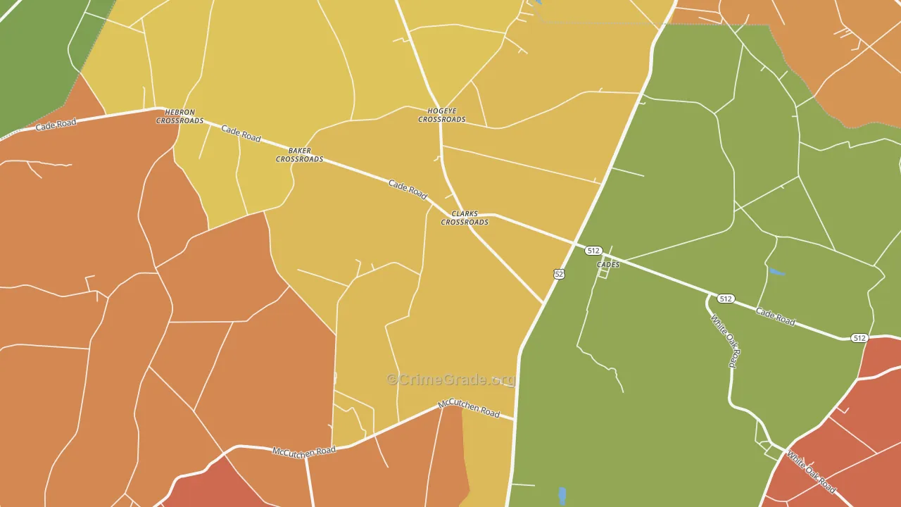 Cades, SC Map of Theft Rates