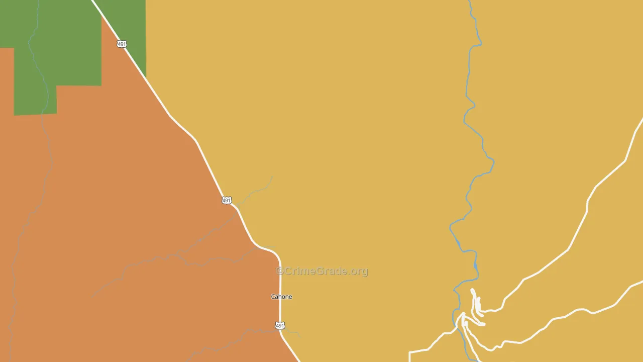 Cahone, CO Map of Theft Rates