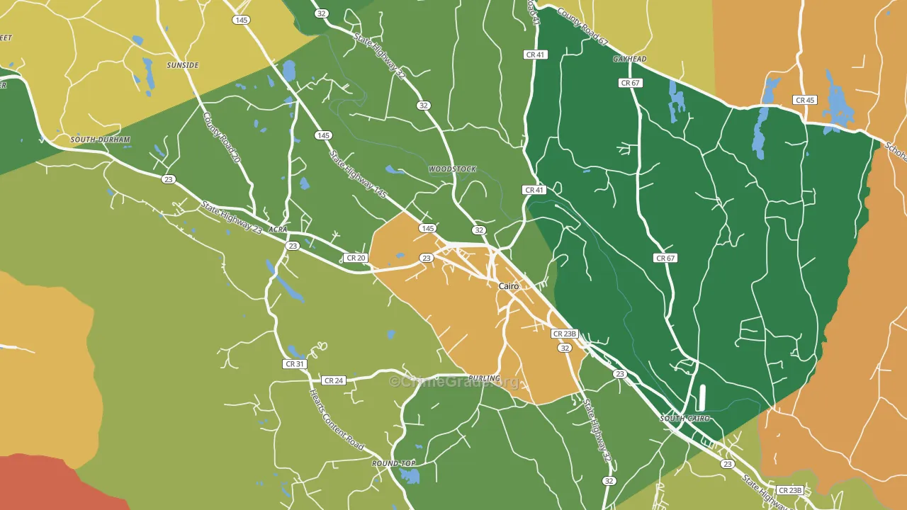 Cairo, NY Map of Theft Rates