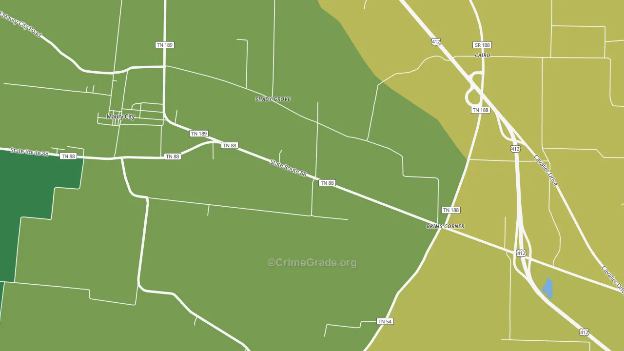 Cairo, TN Map of Theft Rates