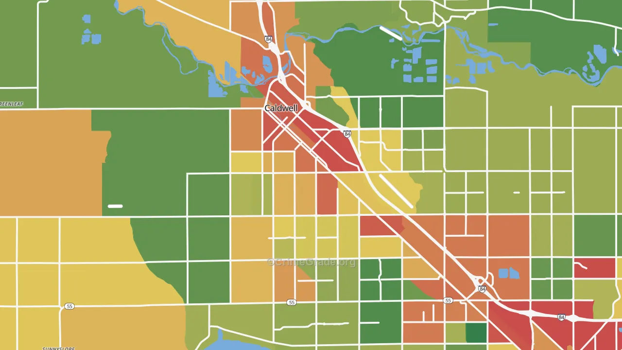 Caldwell, ID Map of Theft Rates