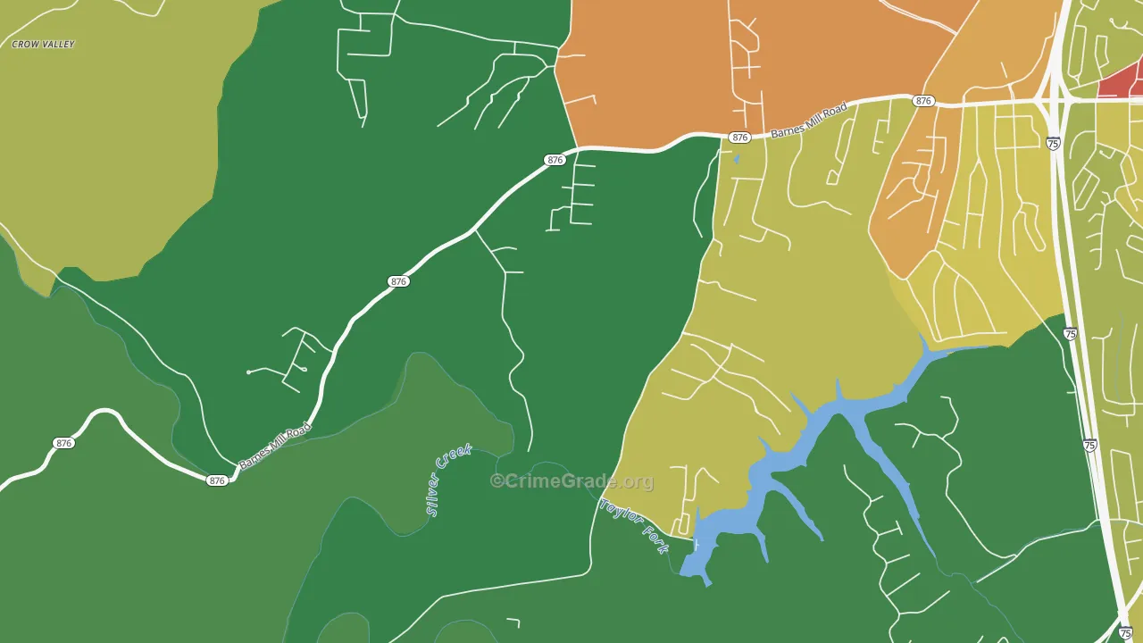 Caleast, KY Map of Theft Rates