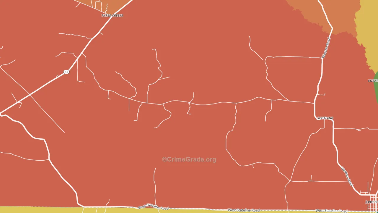 Caledonia, AR Map of Theft Rates