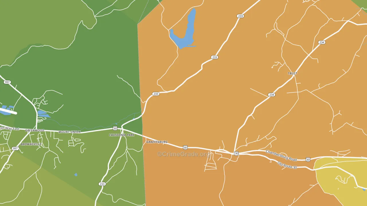 Caledonia Park, PA Map of Theft Rates
