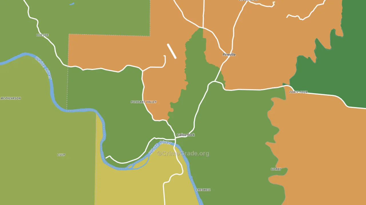 Calico Rock, AR Map of Theft Rates