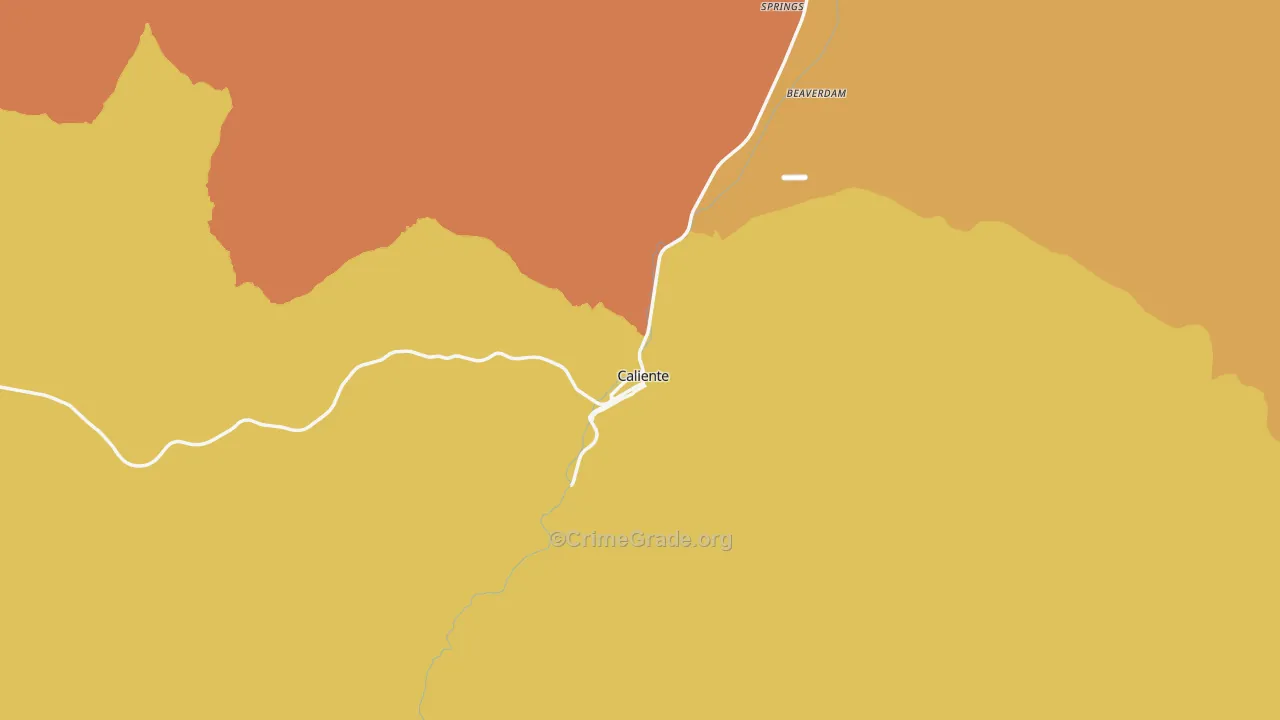 Caliente, NV Map of Theft Rates