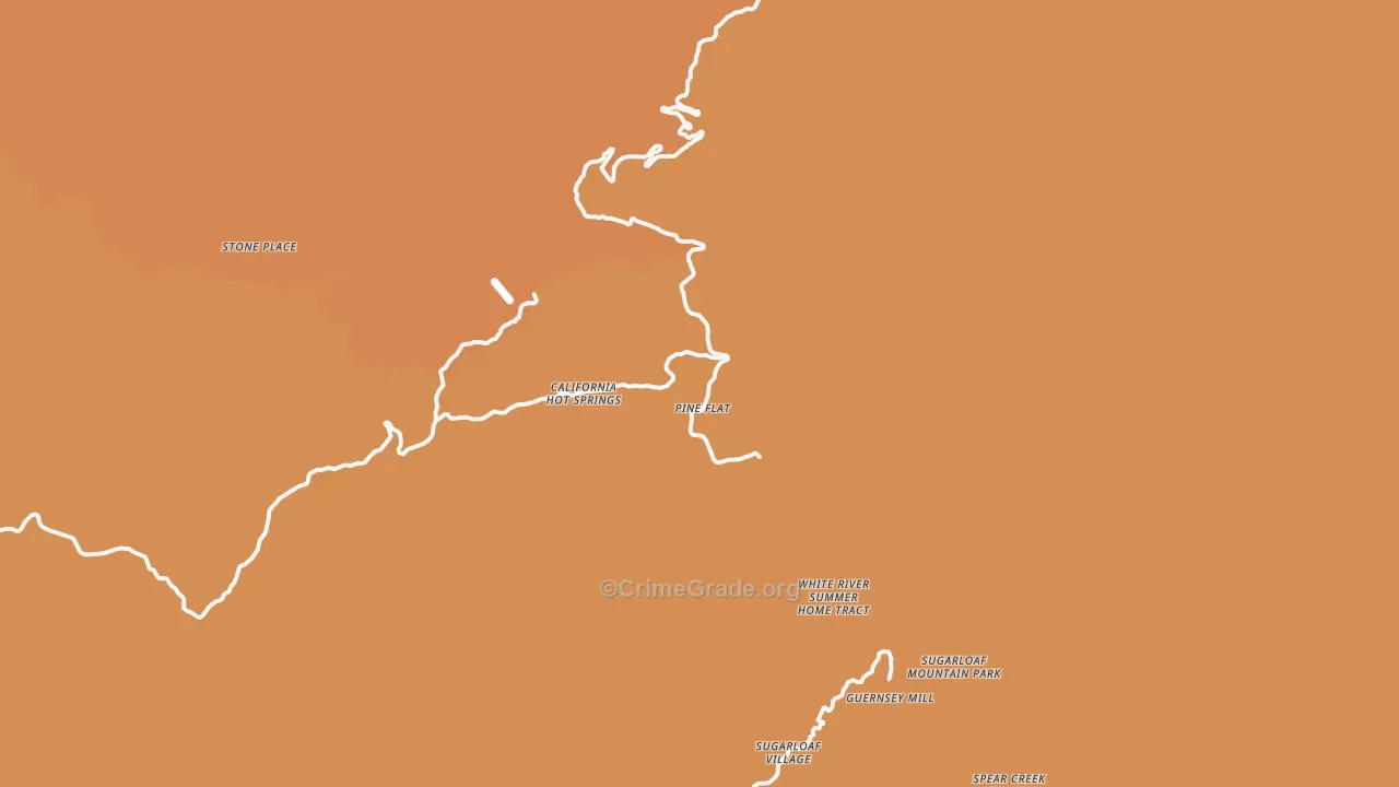California Hot Springs, CA Map of Theft Rates