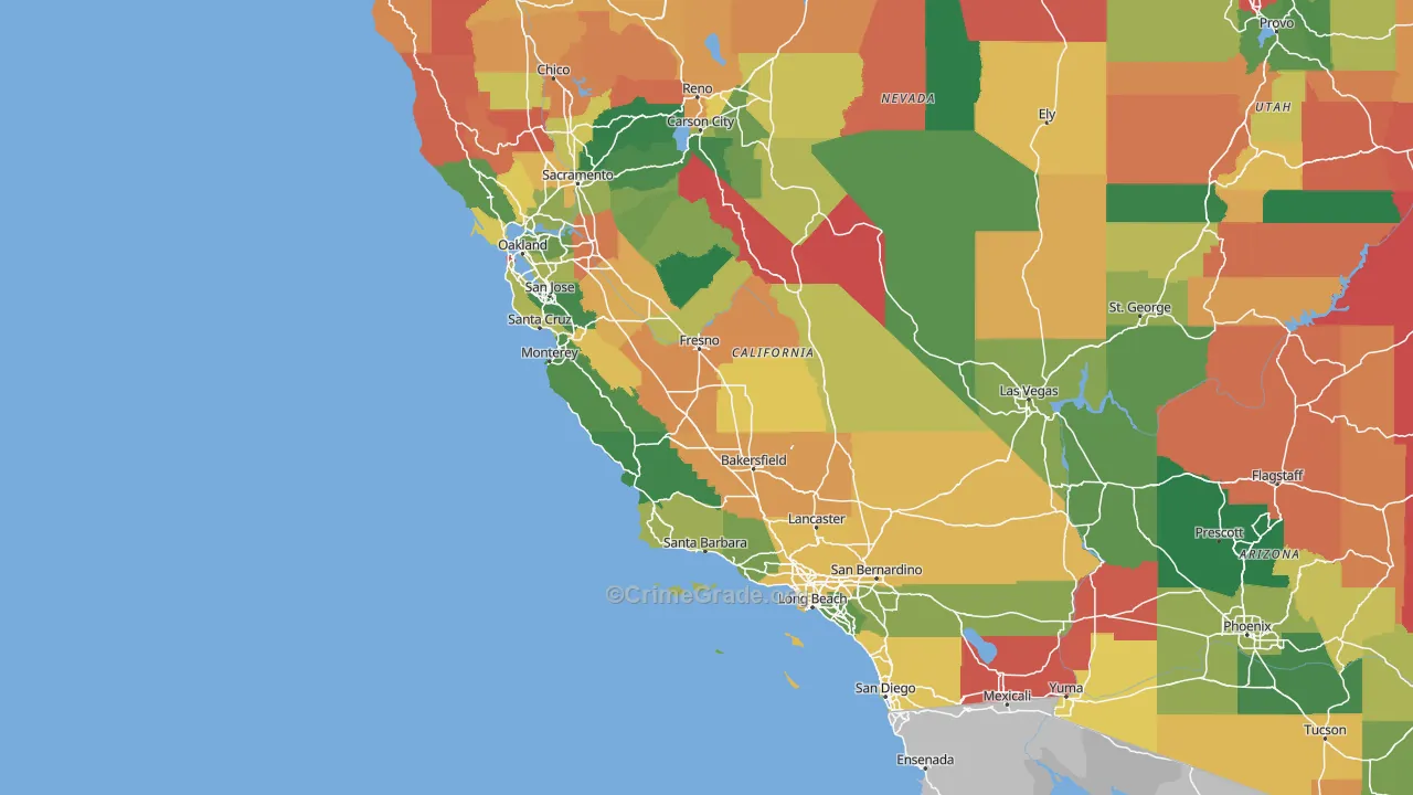 California Map of Theft Rates