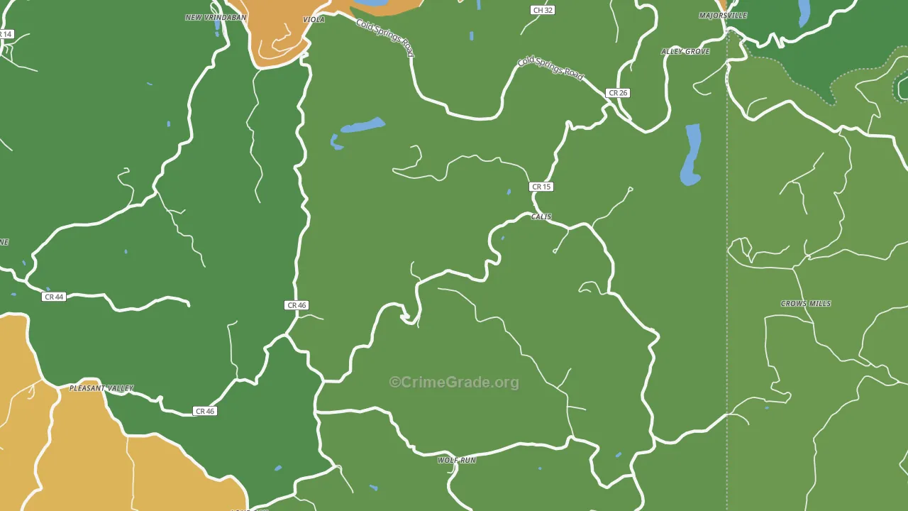 Calis, WV Map of Theft Rates