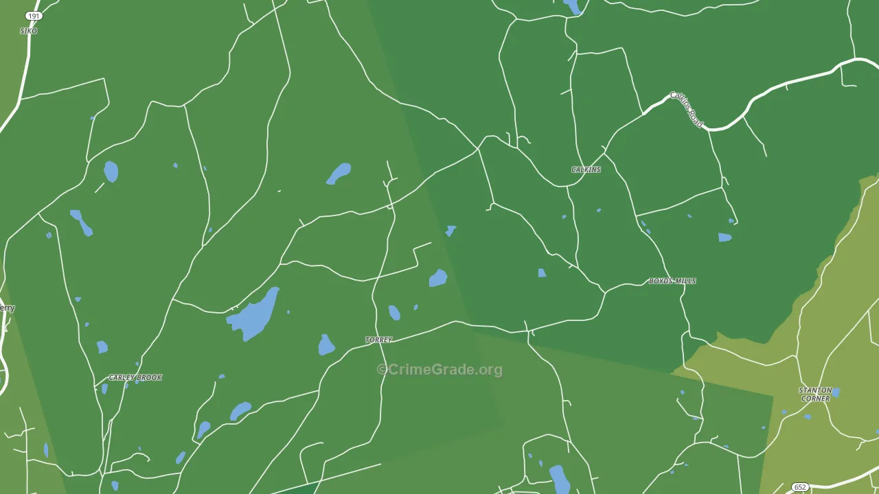 Calkins, PA Map of Theft Rates
