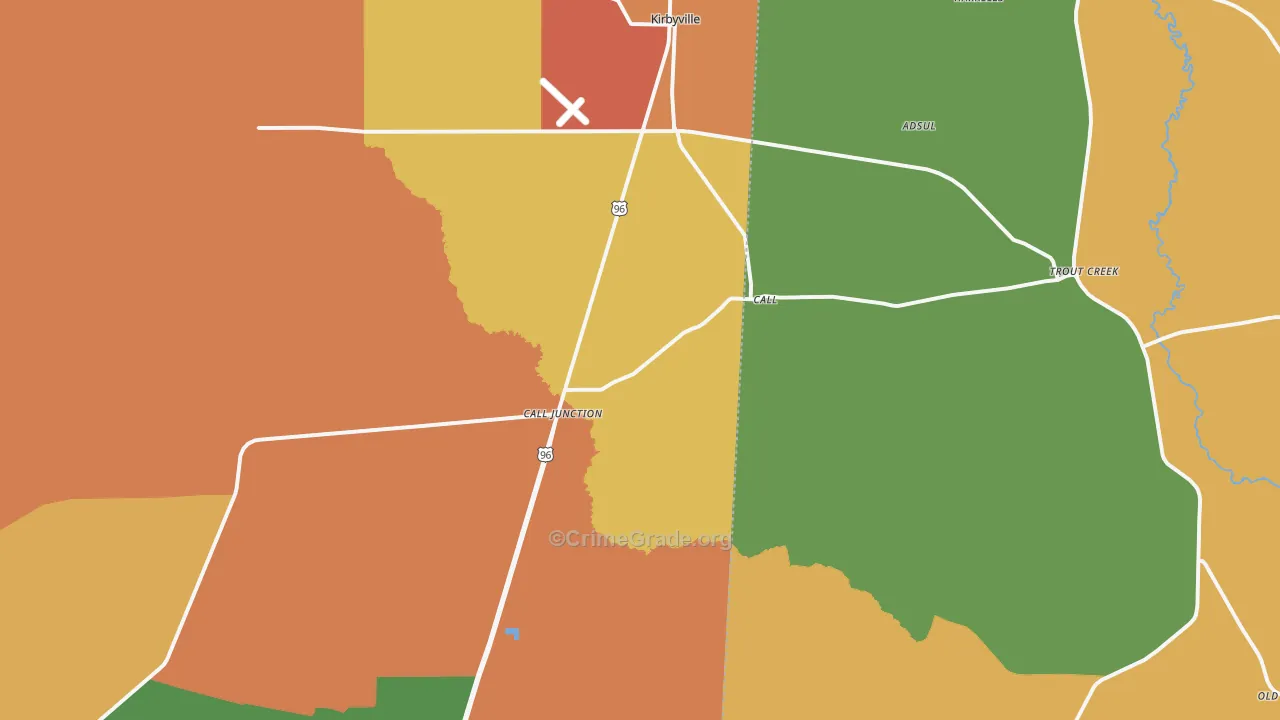 Call, TX Map of Theft Rates