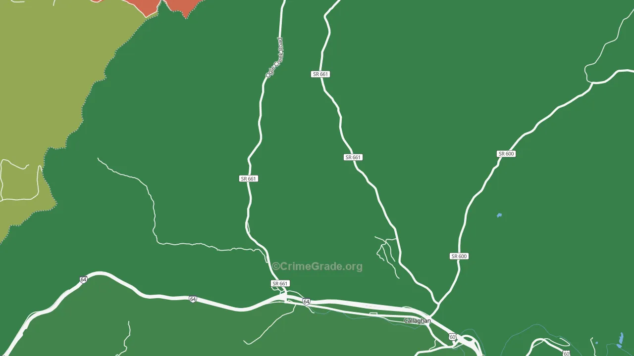 Callaghan, VA Map of Theft Rates