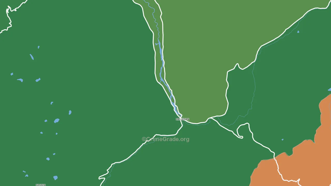 Callahan, CA Map of Theft Rates