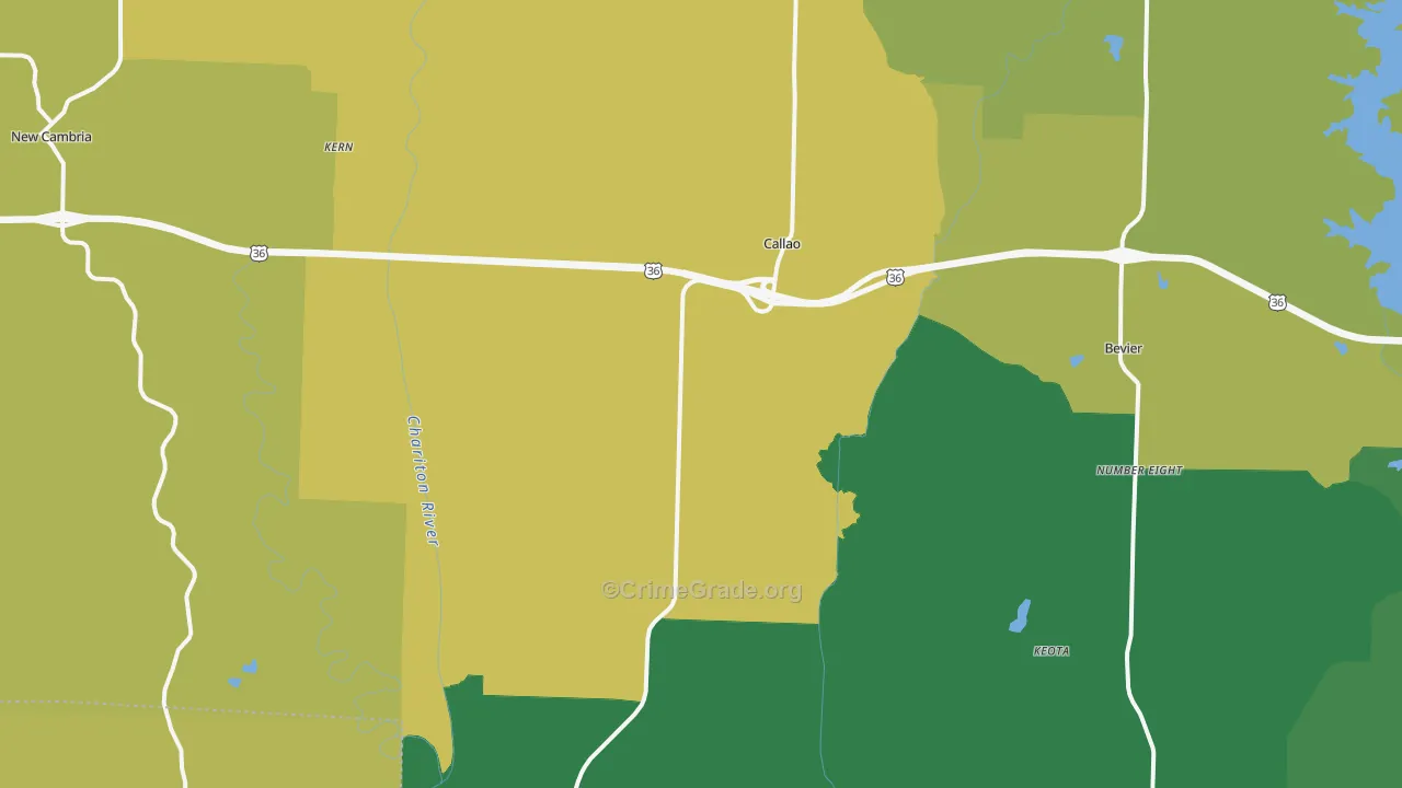 Callao, MO Map of Theft Rates