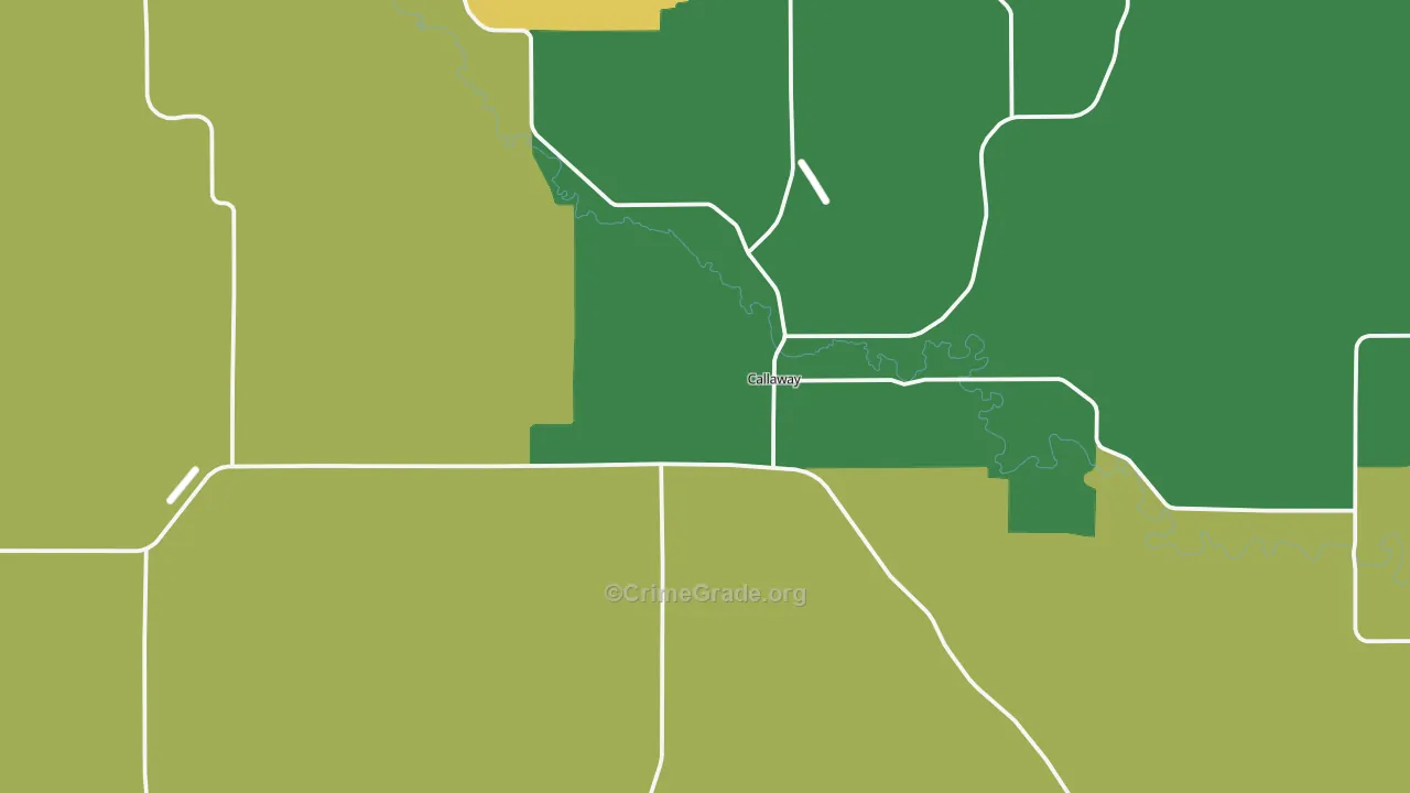 Callaway, NE Map of Theft Rates